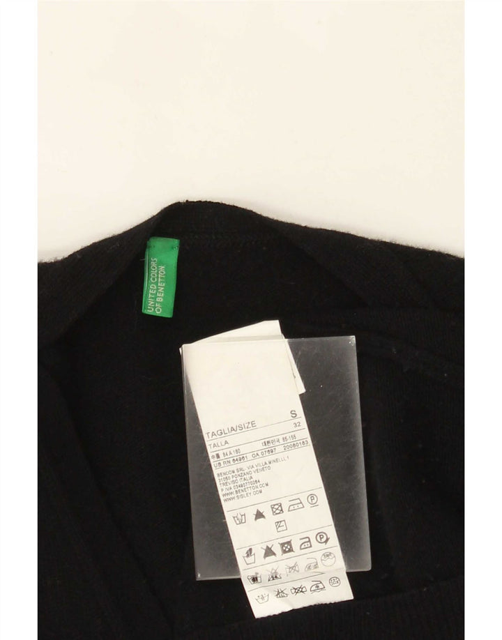 Benetton Cárdigan Mujer UK 40 Small Lana Negra