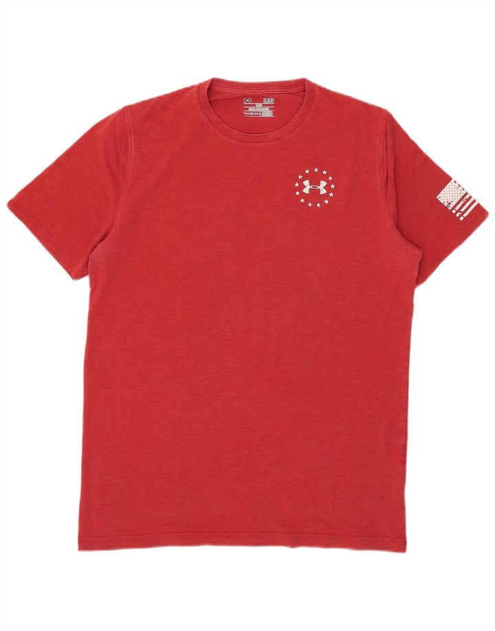 Under Armour Camiseta holgada con gráfico para hombre, talla pequeña, color rojo