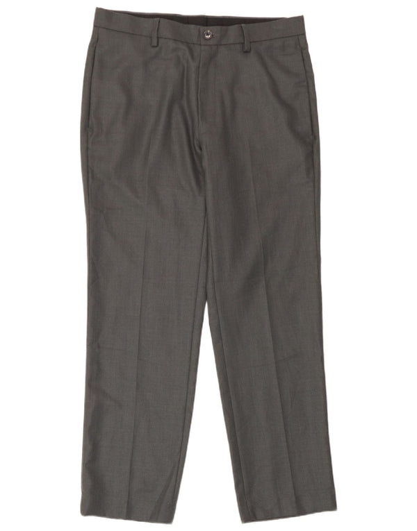 Marks & Spencer Pantalón chino de corte entallado para hombre W32 L29 Poliéster gris