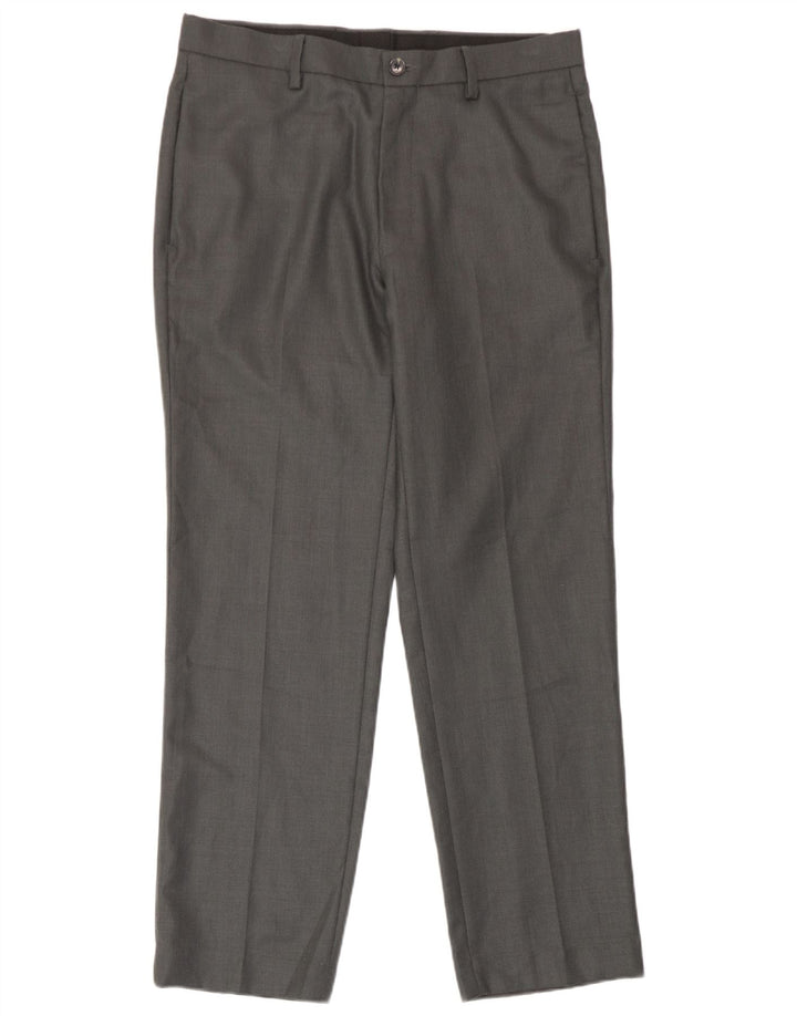 Marks & Spencer Pantalón chino de corte entallado para hombre W32 L29 Poliéster gris