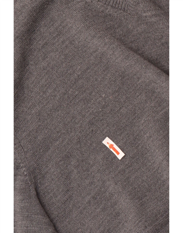 Gap Jersey con cuello en V para hombre de lana merino moteada en gris medio