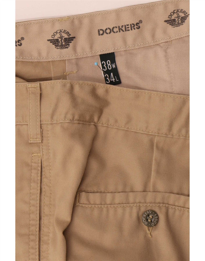 Dockers Pantalón chino con pinzas para hombre W38 L34 Beige
