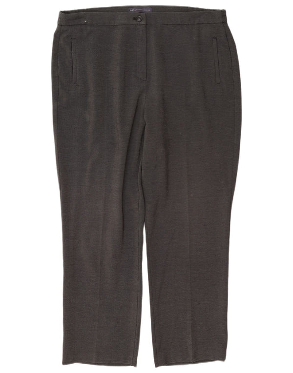 Marks & Spencer Pantalones Casuales Rectos para Mujer UK 40 Large W34 L27 Gris