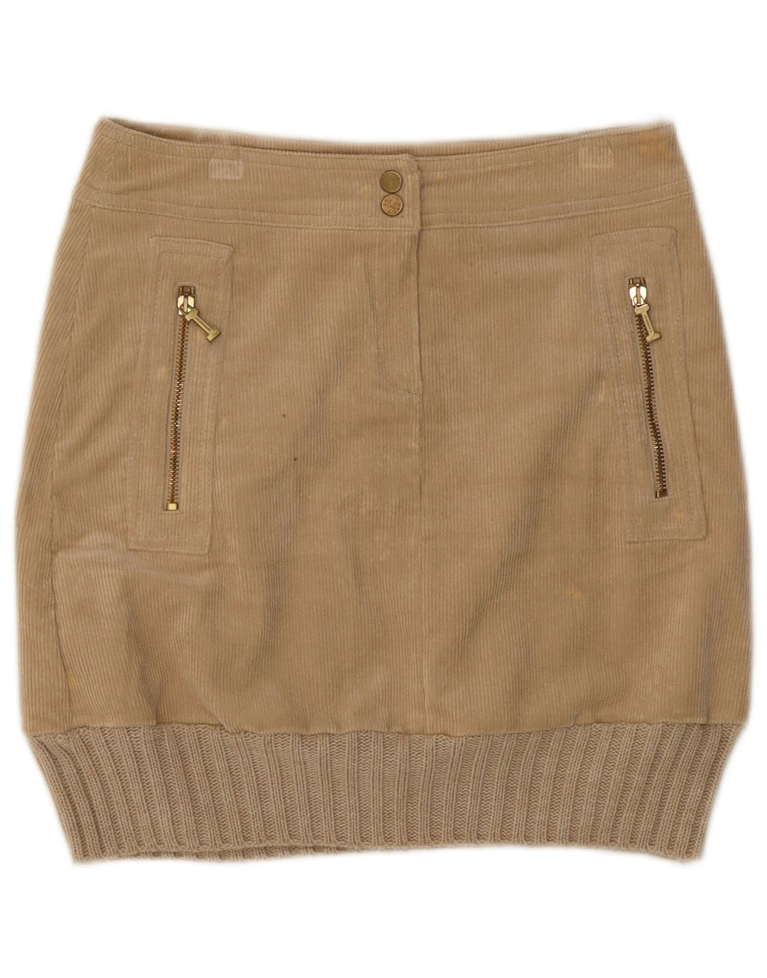 Iceberg Minifalda De Pana Mujer W28 Algodón Beige Medio