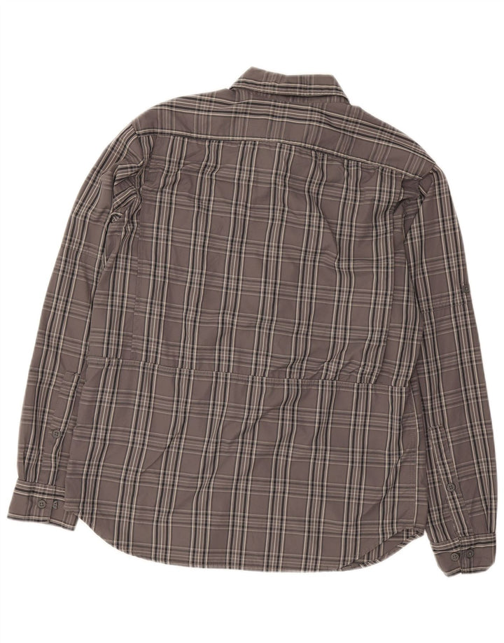 Camisa Columbia Hombre Nylon A Cuadros Gris Medio