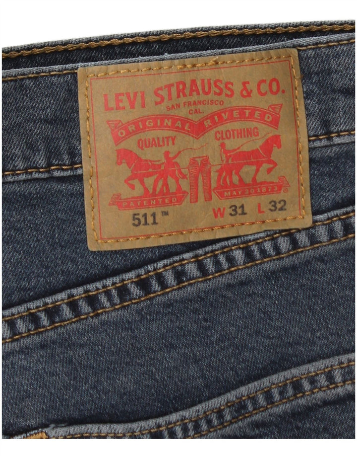 LEVI'S Mens 511 Slim Jeans W31 L32 Algodón Azul