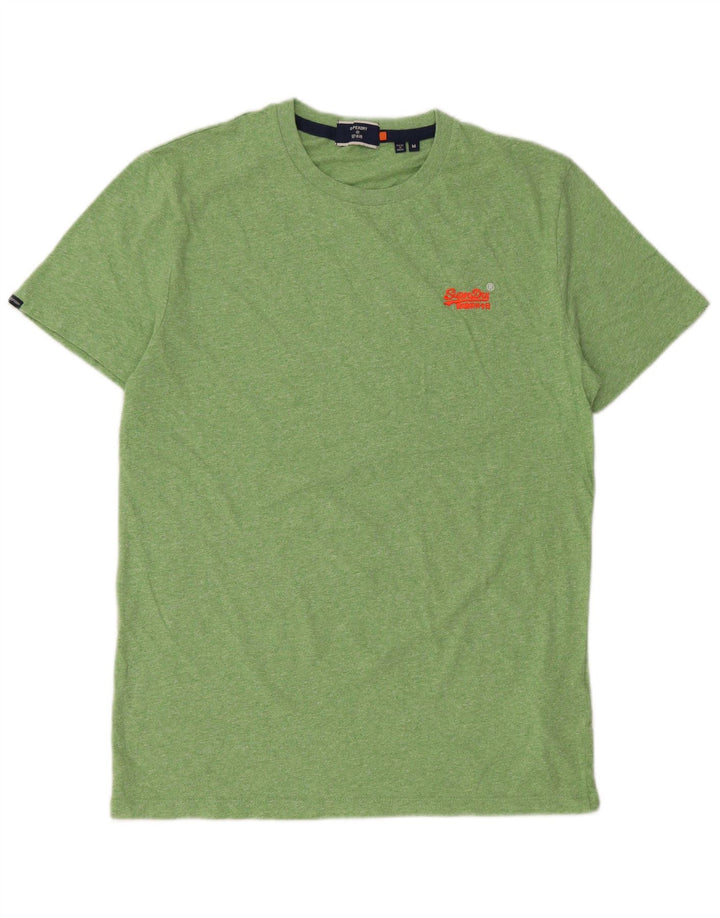 Superdry Hombre Camiseta Top Algodón Verde Medio