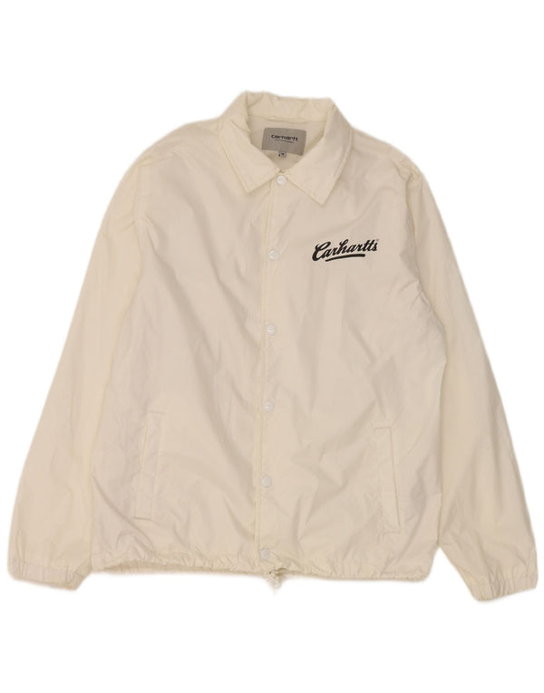 Carhartt Chaqueta impermeable gráfica para hombre UK 38 Medium White Nylon