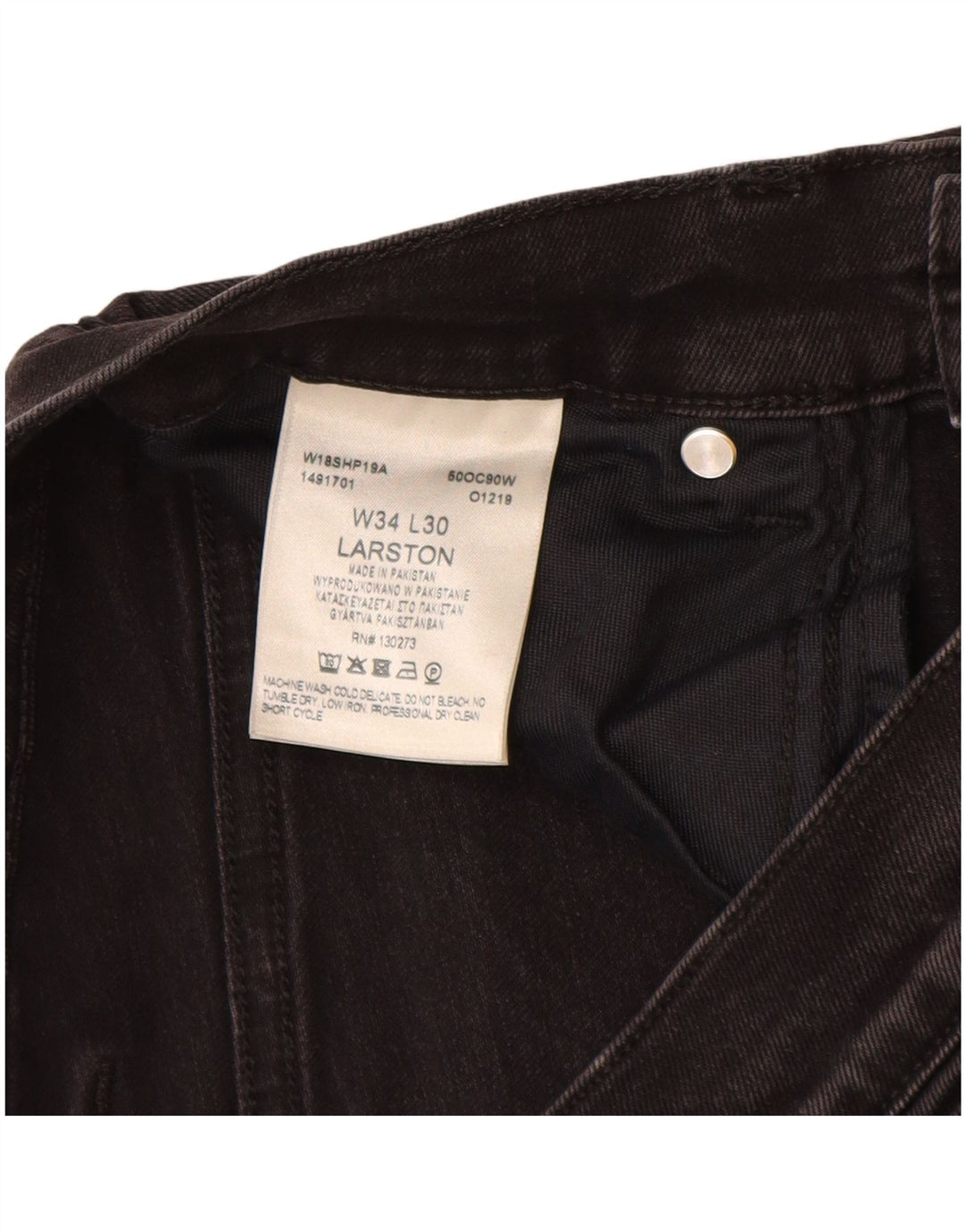 WRANGLER Vaqueros ajustados Larston para hombre W34 L28 Algodón negro