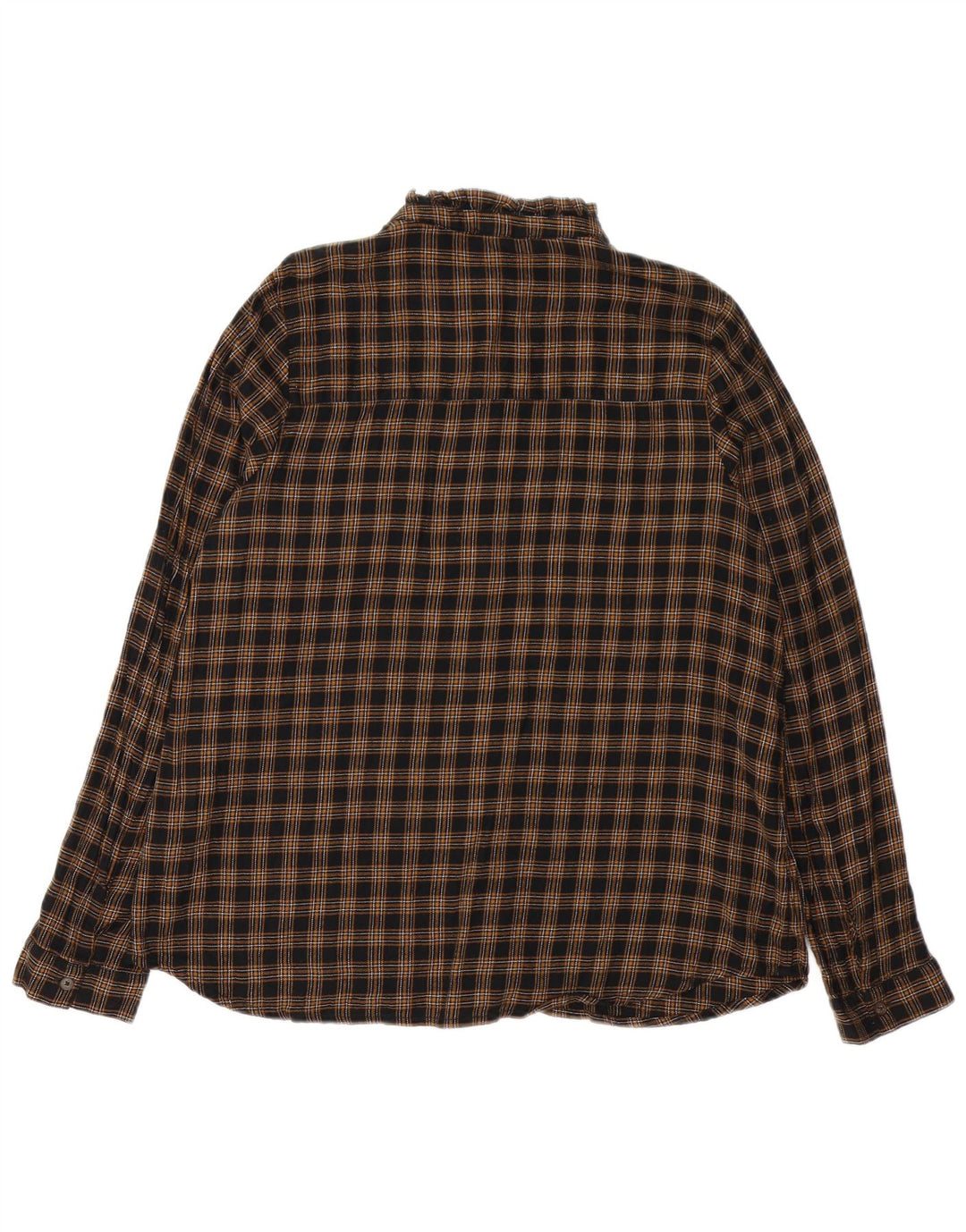 Blusa camisera para mujer Fat Face UK 42 Algodón a cuadros marrón medio