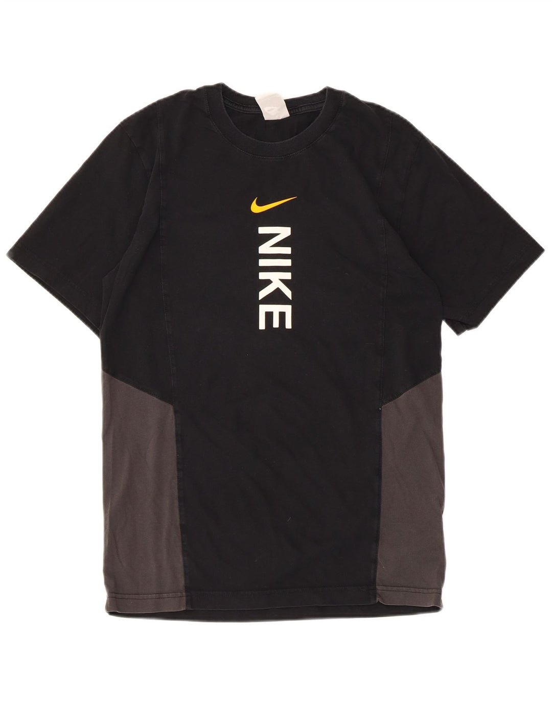 NIKE Camiseta gráfica para hombre Top pequeño de algodón con bloques de color negro