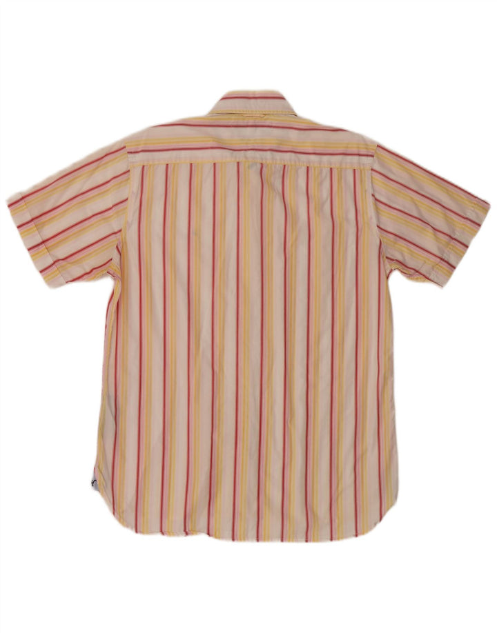 Camisa Tommy Hilfiger Hombre De Manga Corta De Algodón A Rayas Amarillo Medio