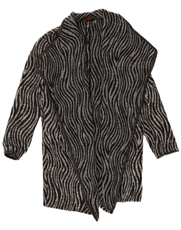 Abrigo Mujer Trussardi Jeans IT 40 Small Negro Estampado Animal