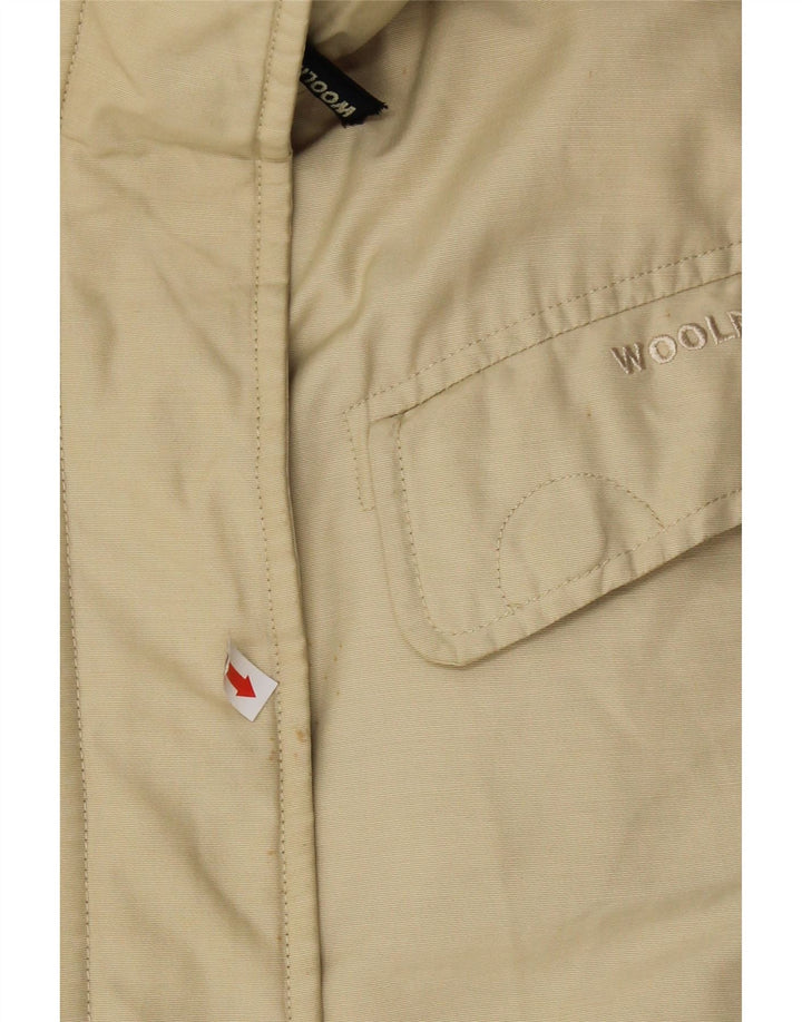 WOOLRICH Womens Hooded Padded Jacket UK 16 Large Beige Vintage Woolrich and Second-Hand Woolrich from Messina Hembry 