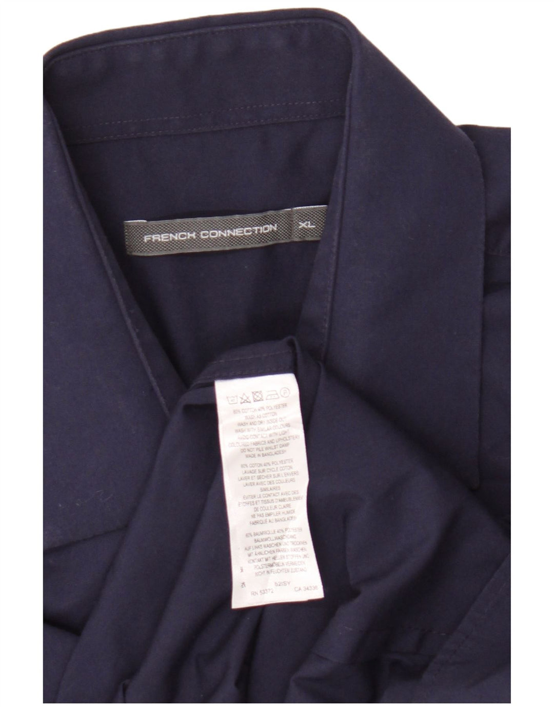 Camisa para hombre French Connection XL Algodón azul marino
