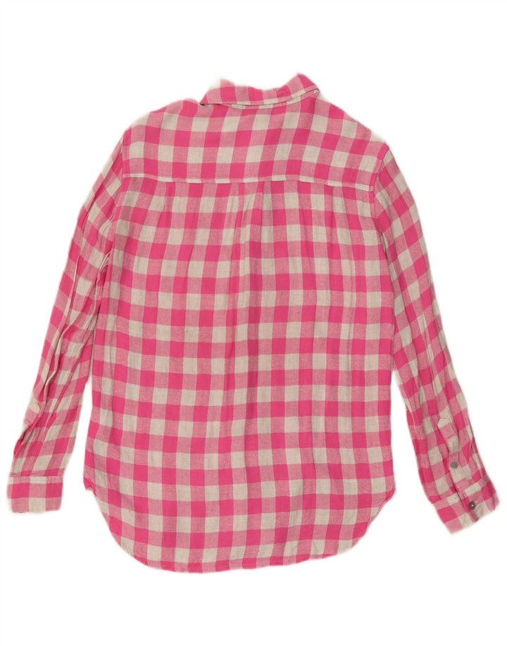 Camisa de franela extragrande para mujer Joules UK 10 Small Pink Gingham Viscosa