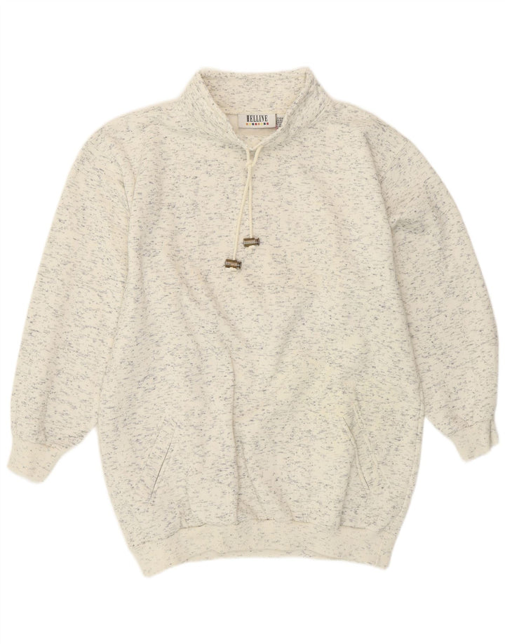 HELLINE Sudadera para Mujer Jersey UK 40/40 XL Algodón Moteado Blanco