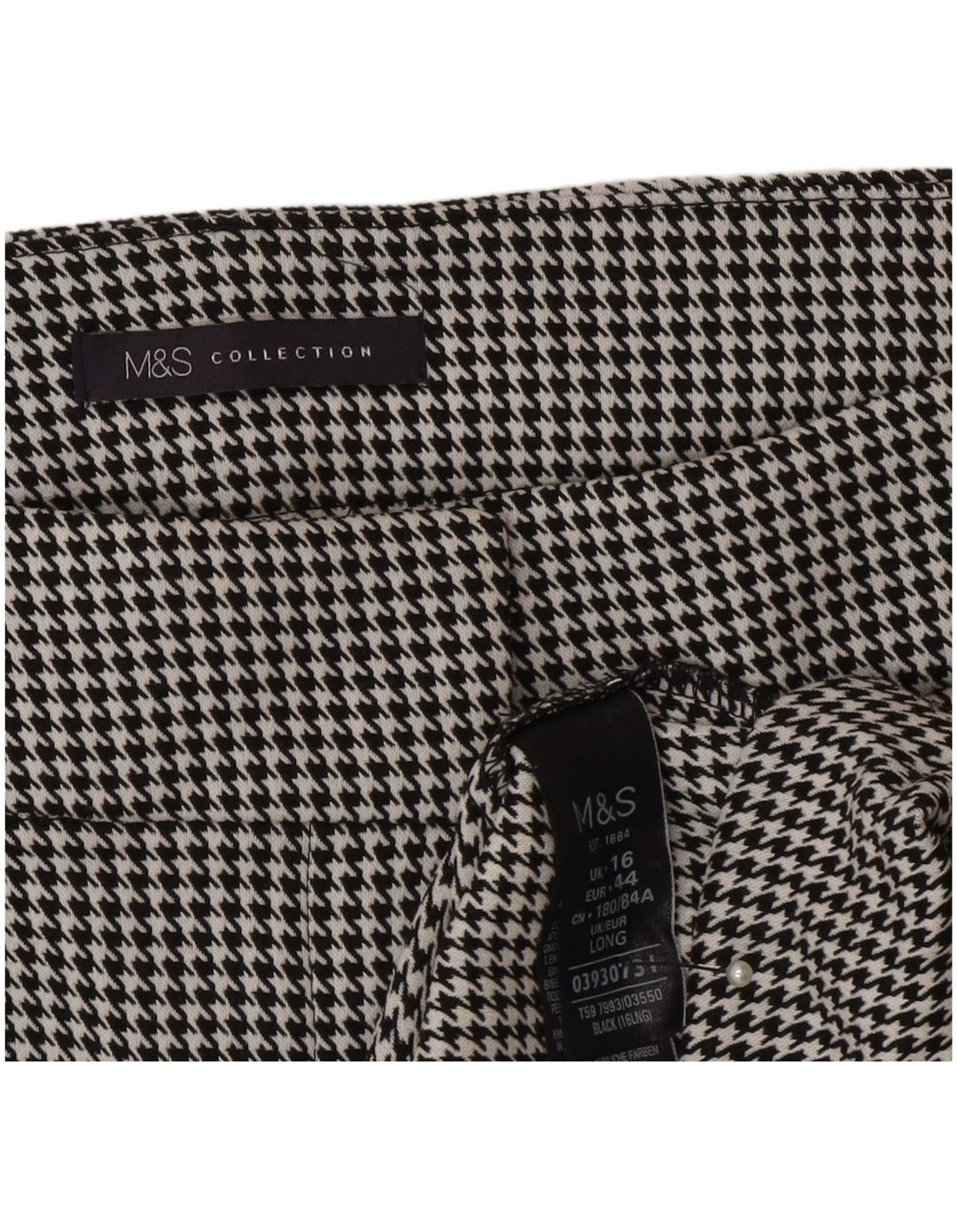 Marks & Spencer Falda lápiz para mujer UK 46 Large W32 Gris pata de gallo