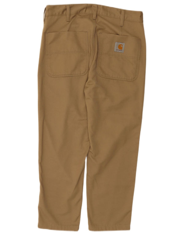 Carhartt Mens Wip Pegged pantalones cortos W29 L24 poliéster beige