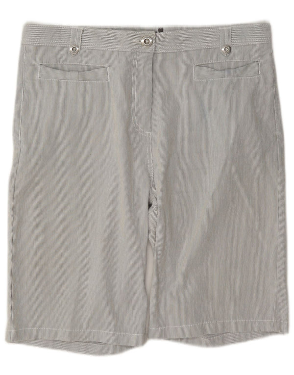 Marks & Spencer Bermudas para mujer UK 14 Large W34 Algodón a rayas grises
