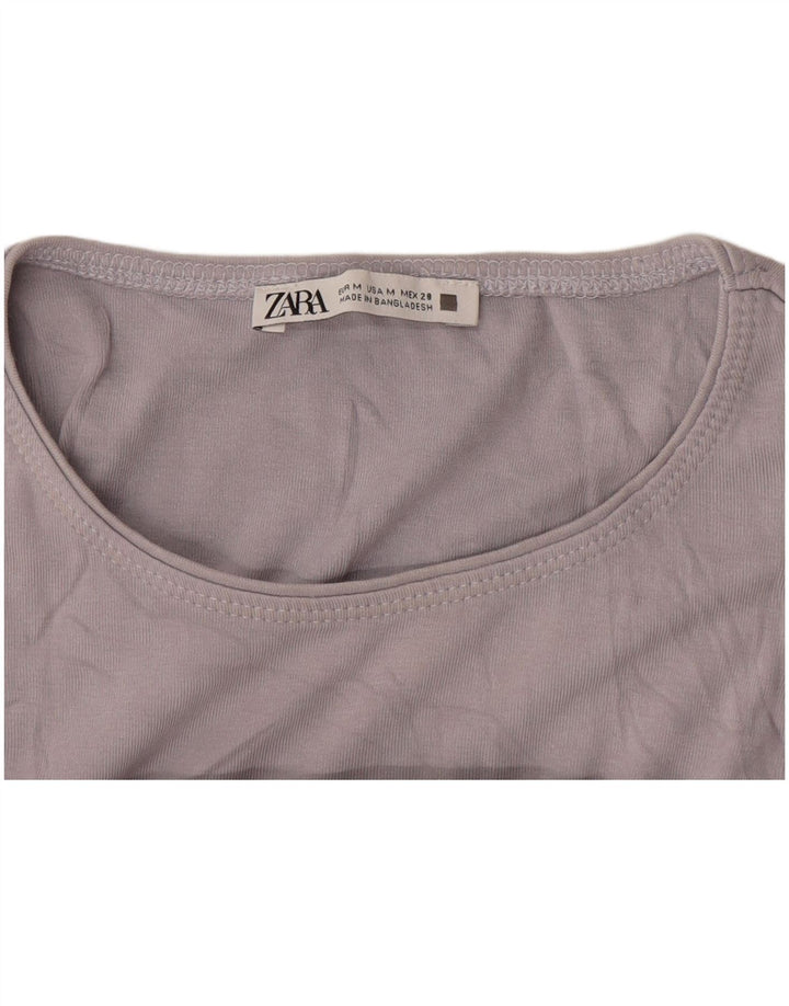 Zara Mujer Chaleco Top UK 40 Gris Medio