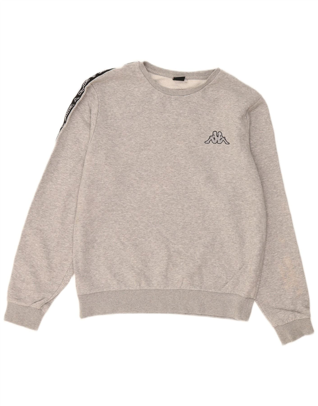 KAPPA Hombre Sudadera Gráfica Jersey Grande Gris Algodón