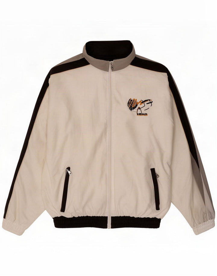 HEAD Chaqueta superior de chándal con estampado gráfico para hombre Poliéster con bloques de color blanco grande