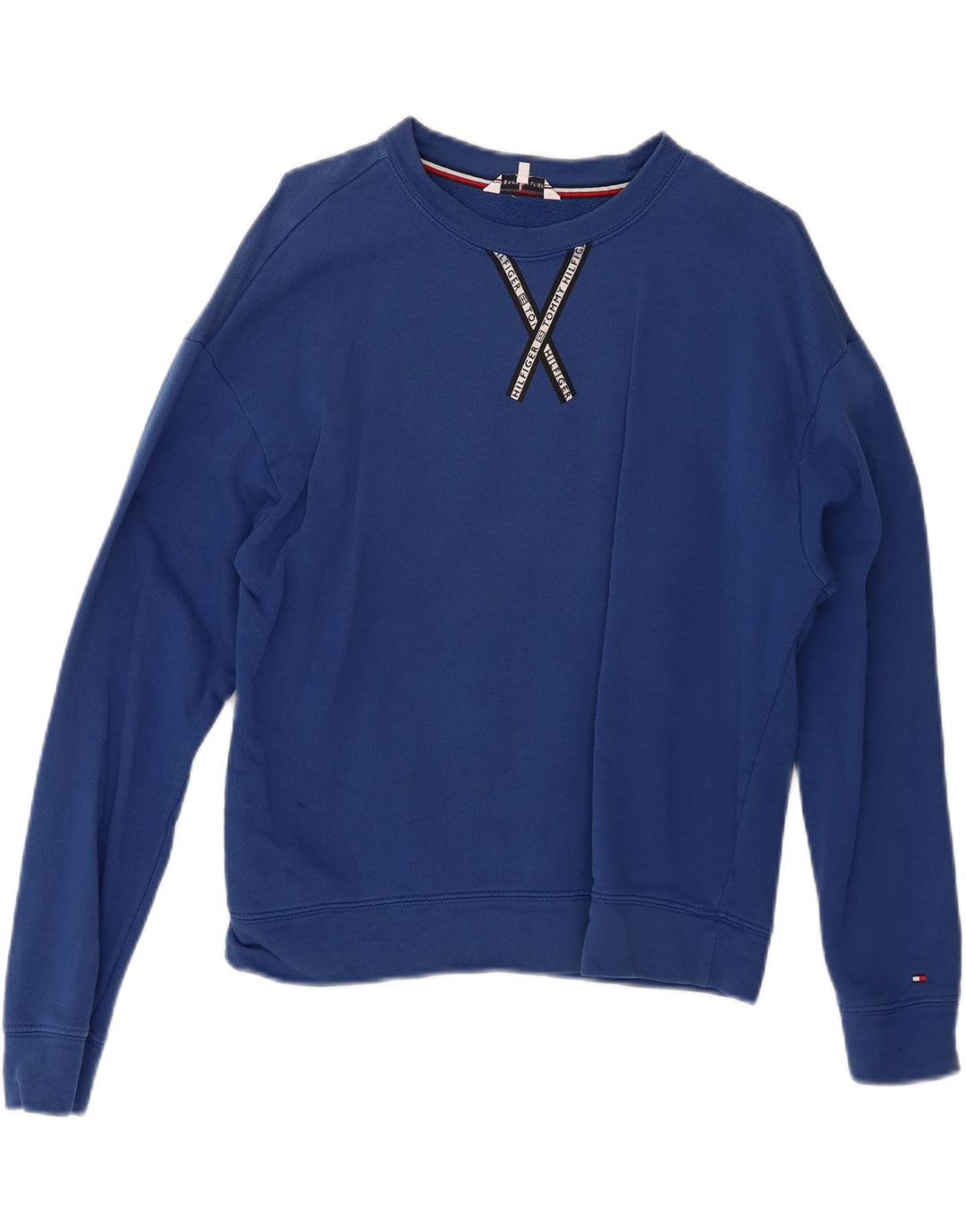 Tommy Hilfiger - Sudadera extragrande para mujer, talla 10, color azul