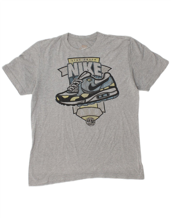 NIKE Hombre Regular Fit Graphic Camiseta Top Gris Medio