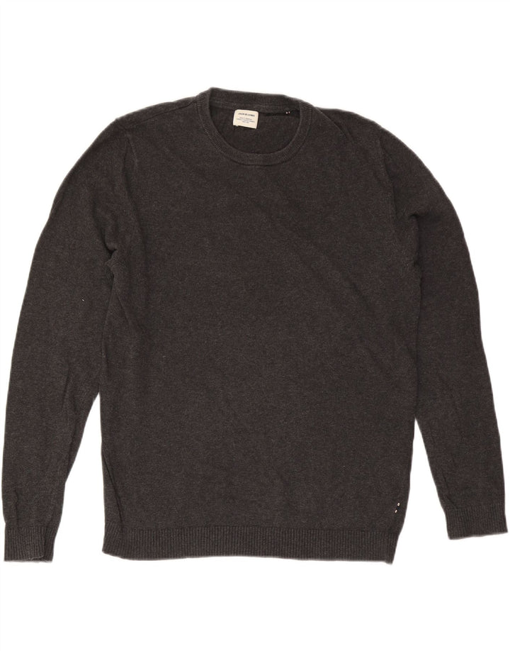 Jersey Jack & Jones Hombre con Cuello Redondo de Algodón Gris Medio