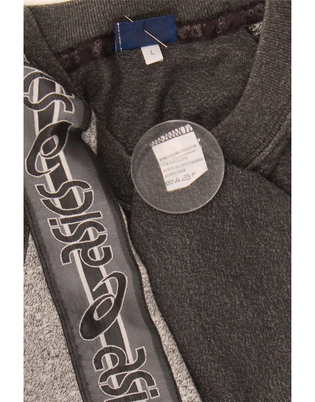 Asics Camiseta gráfica para hombre Top grande de algodón moteado gris