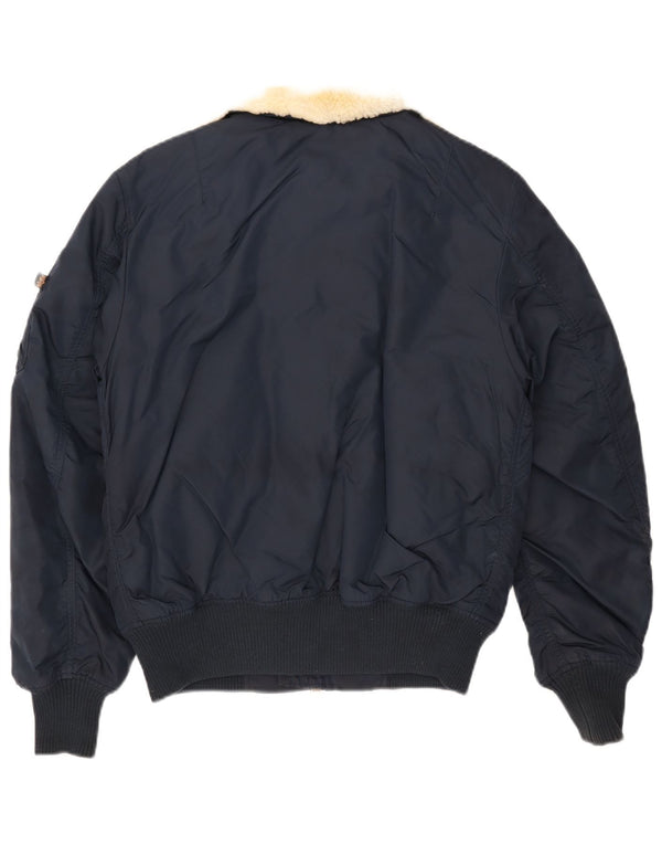Alpha Industries Chaqueta Bomber para Hombre UK 36 Small Azul Marino Nylon
