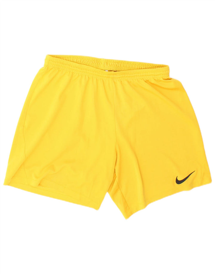 Nike - Pantalones cortos deportivos Dri Fit para hombre, poliéster amarillo grande