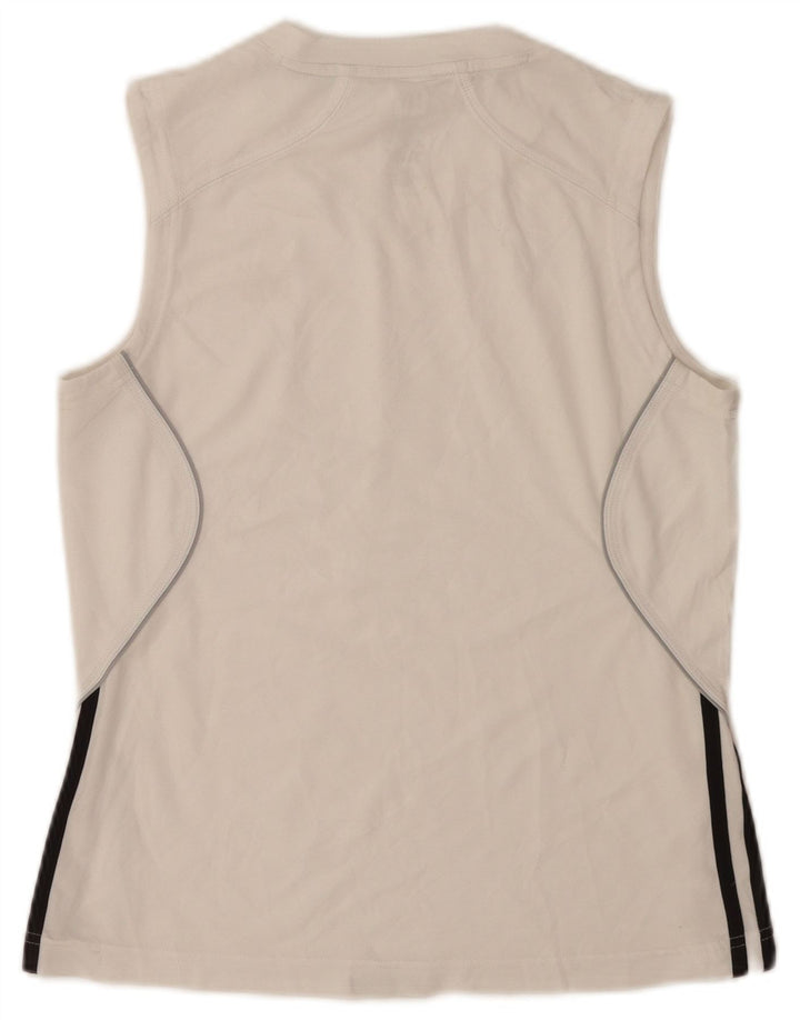 Adidas Mujer Chaleco Top UK 10 Pequeño Poliéster Blanco