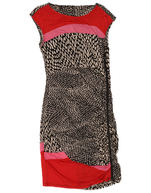 Marella Vestido tubo sin mangas para mujer ES 40 XL Viscosa con estampado animal negro