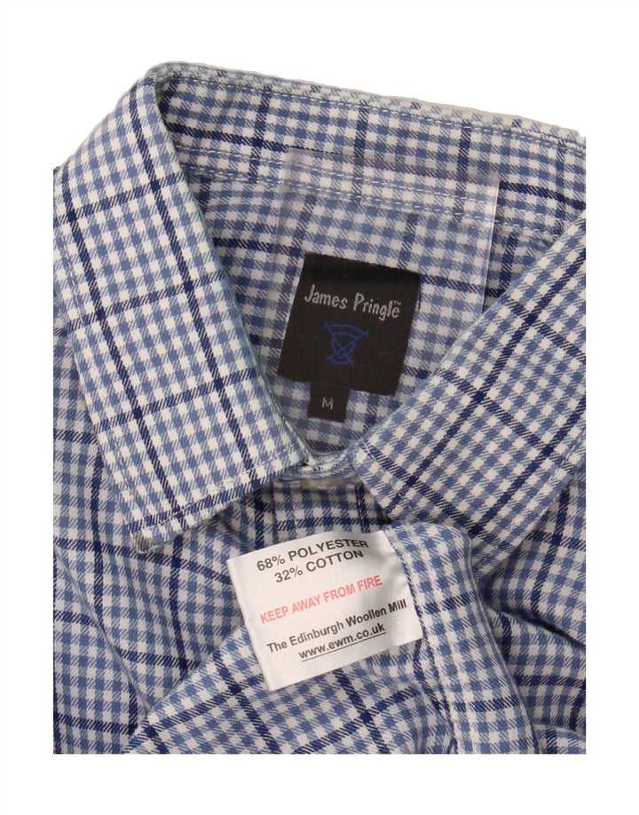 JAMES PRINGLE Mens Shirt Medium Blue Houndstooth Cotton Vintage James Pringle and Second-Hand James Pringle from Messina Hembry 
