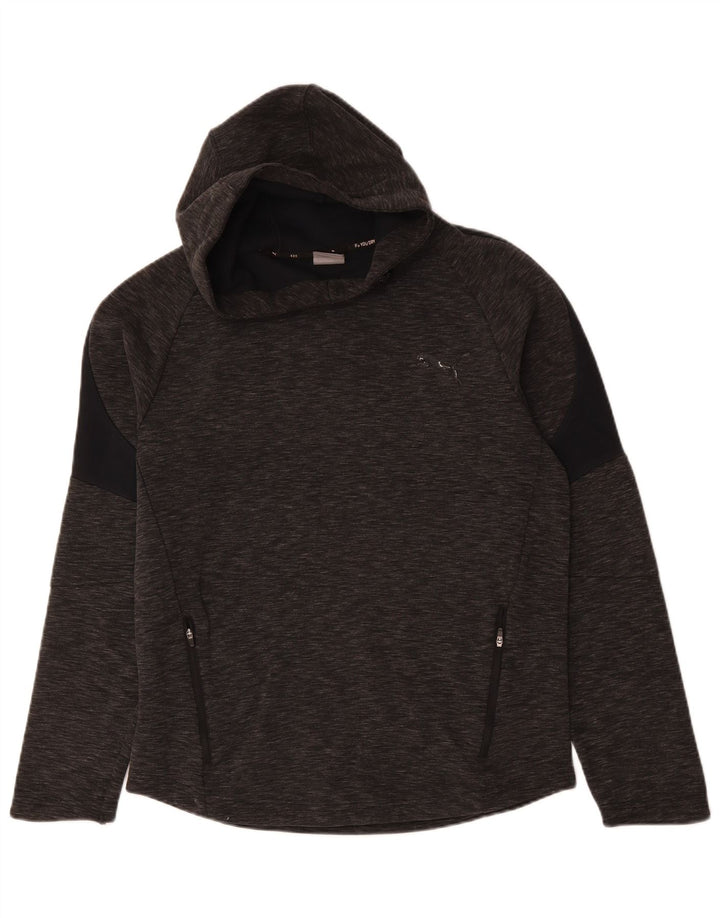 Puma Hombre Sudadera Con Capucha Jersey De Algodón Moteado Gris Medio