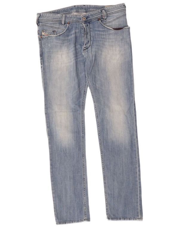 Diesel Hombre Iakop Regular Slim Tapered Jeans W34 L34 Algodón Azul
