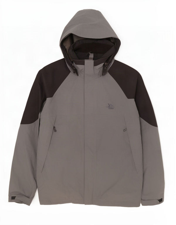 SALEWA Chaqueta impermeable con capucha para hombre UK 44 XL Gris Colorblock