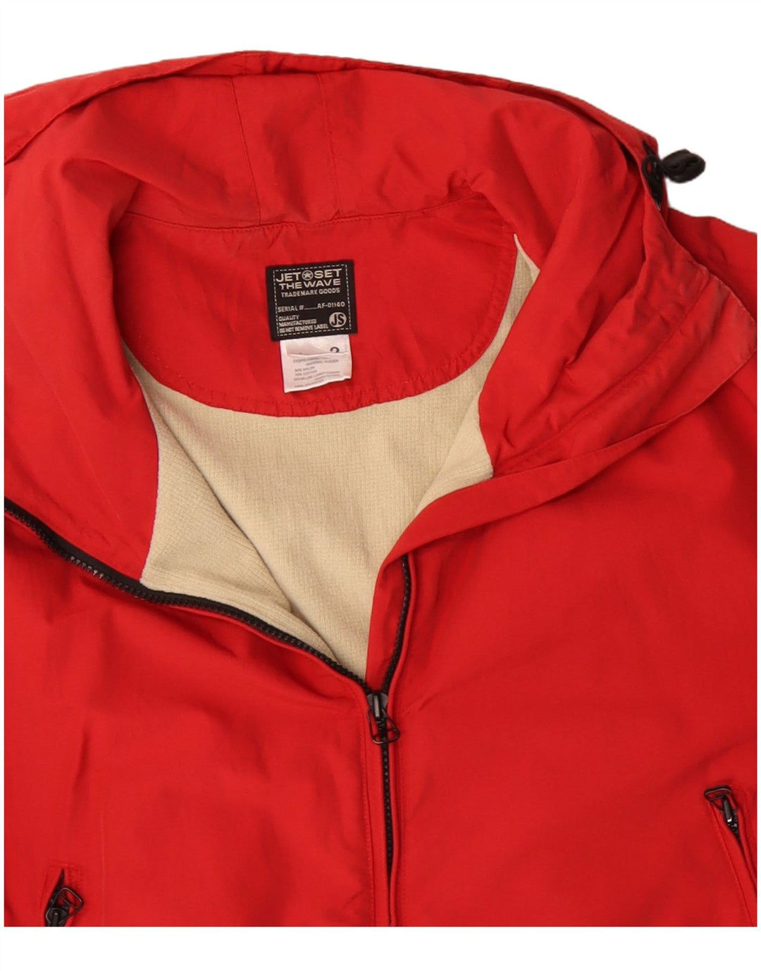 JET SET Chaqueta cortavientos con capucha para hombre UK 42 XL Rojo Colorblock