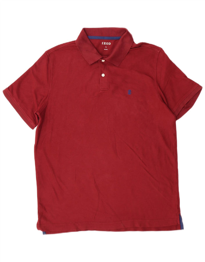 IZOD Polo para hombre de algodón burdeos grande