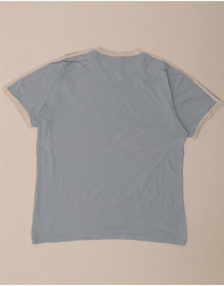 Adidas - Camiseta para hombre, talla grande, algodón azul