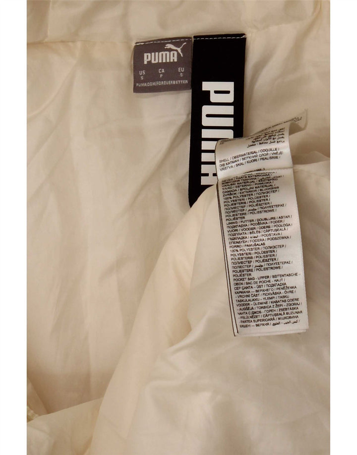 Puma Chaqueta acolchada con capucha para mujer UK 10 Small White Poliéster