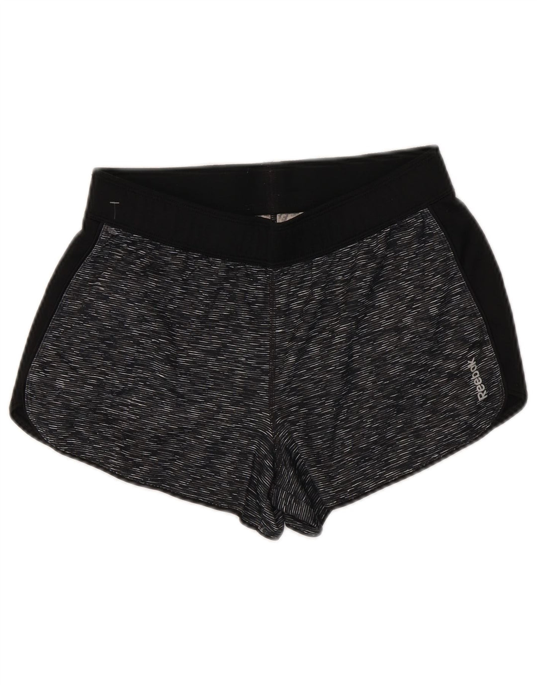 REEBOK Pantalones cortos deportivos para mujer UK 10 Pequeño poliéster moteado gris