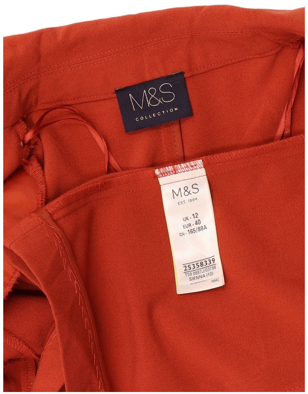 Marks & Spencer Chaqueta Blazer Abierta de Manga 3/4 para Mujer UK 42 Naranja Mediana