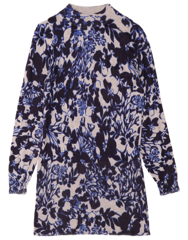 MARKS & SPENCER Vestido tipo jersey para mujer UK 40 Viscosa floral azul grande