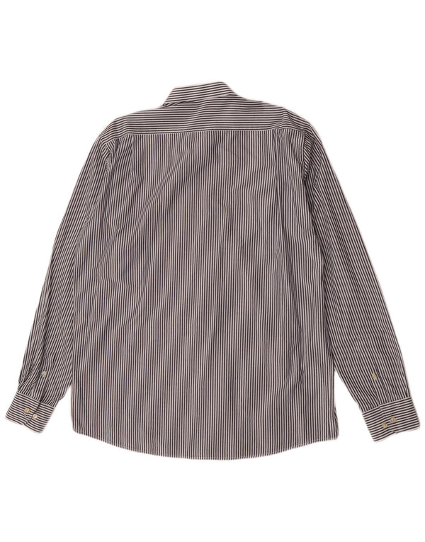 Carrera Camisa de corte clásico para hombre Talla 45/46 2XL Algodón a rayas azules