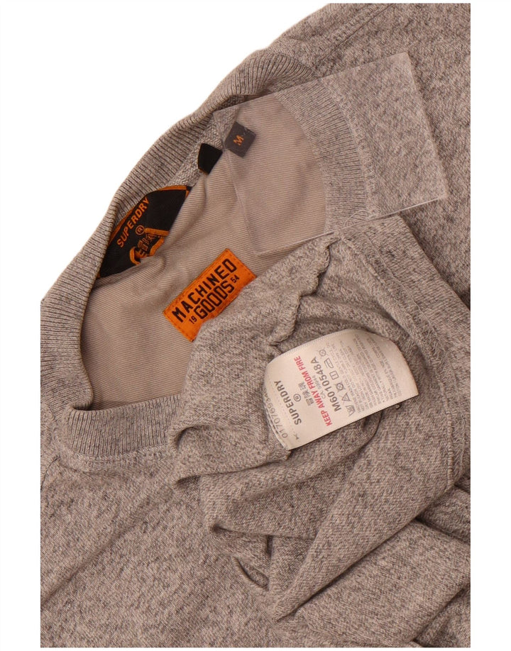 Superdry Hombre Top De Manga Larga De Algodón Moteado Gris Medio
