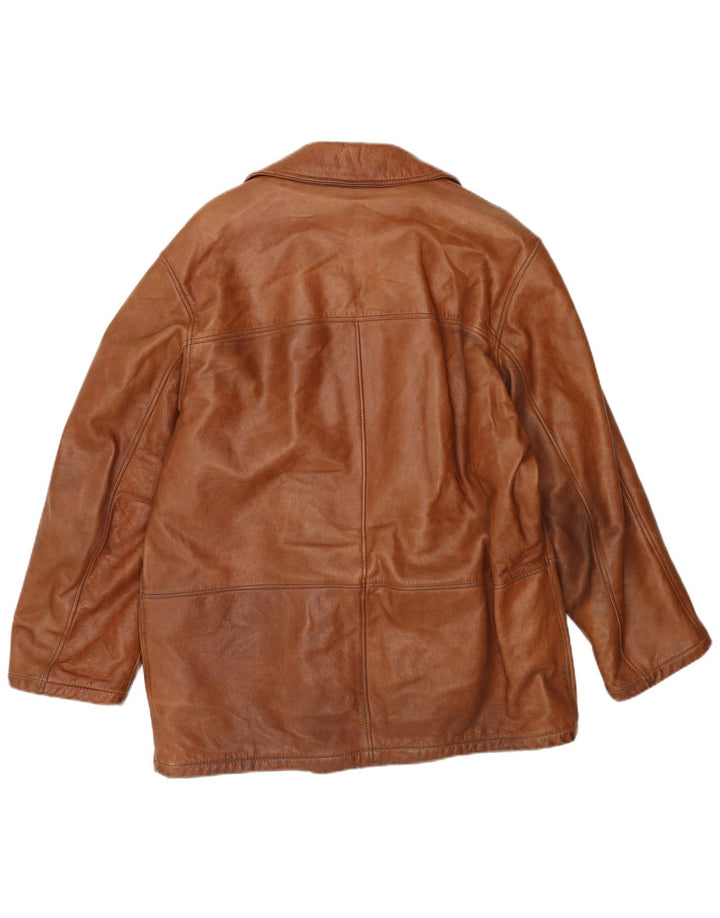 La Matta Chaqueta de cuero cruzada para hombre IT 52 XL Marrón