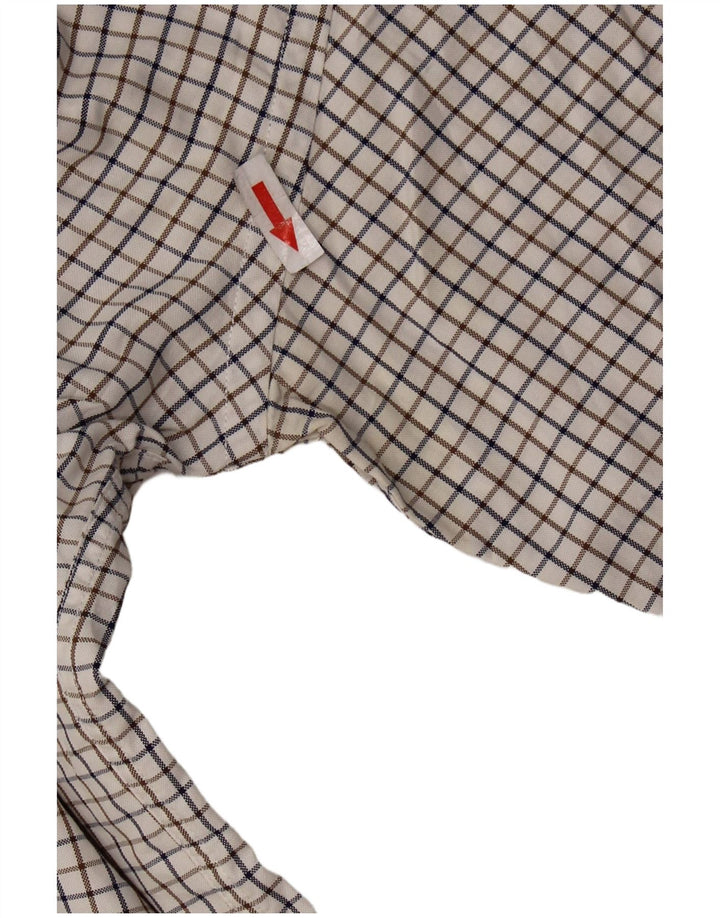 Gant Camisa de corte regular para hombre, talla 2XL, algodón a cuadros blancos